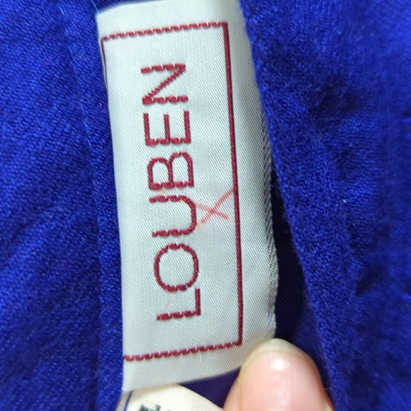 Vintage Louben blue wool pleated skirt - Picture 8 of 10